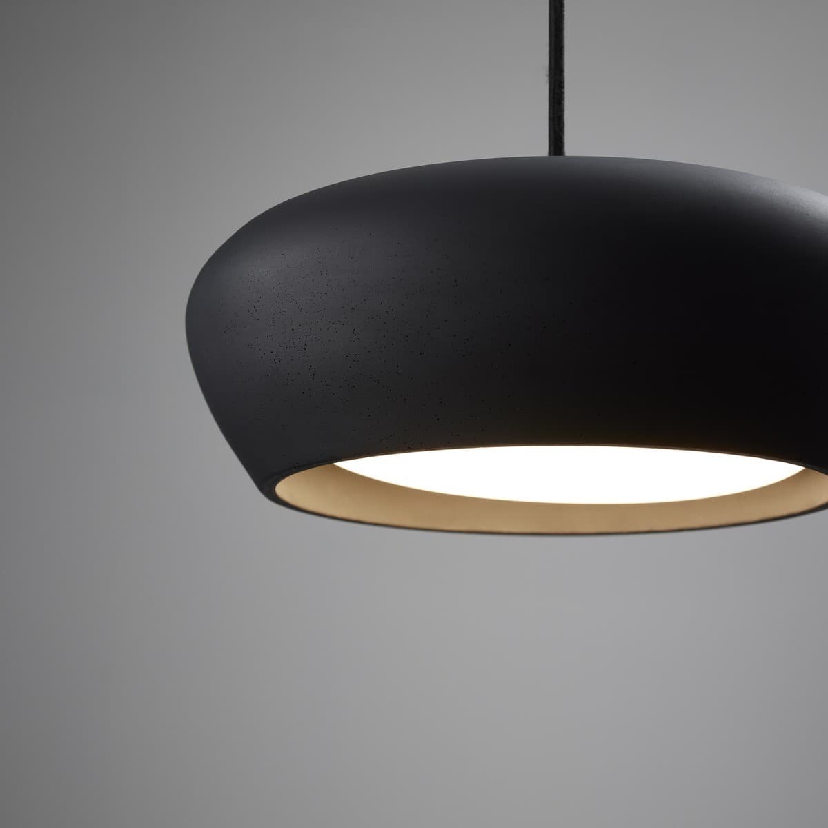 Fjord 1 Light Squat Pendant in Black Concrete-img-3