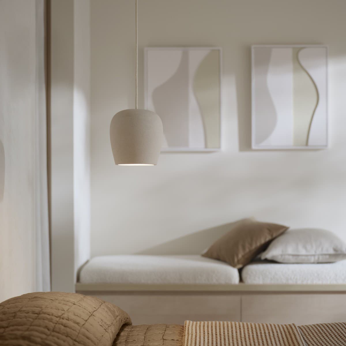 Fjord 1 Light Small Drop Pendant in Stone Concrete-img-4