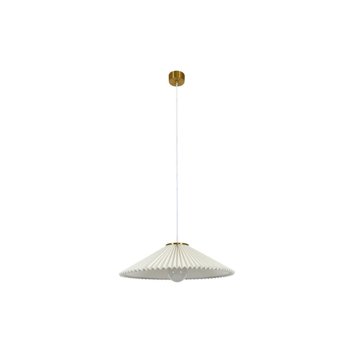 Amore 1 Light Medium Pendant in Brass with Pleated White Linen-img-1