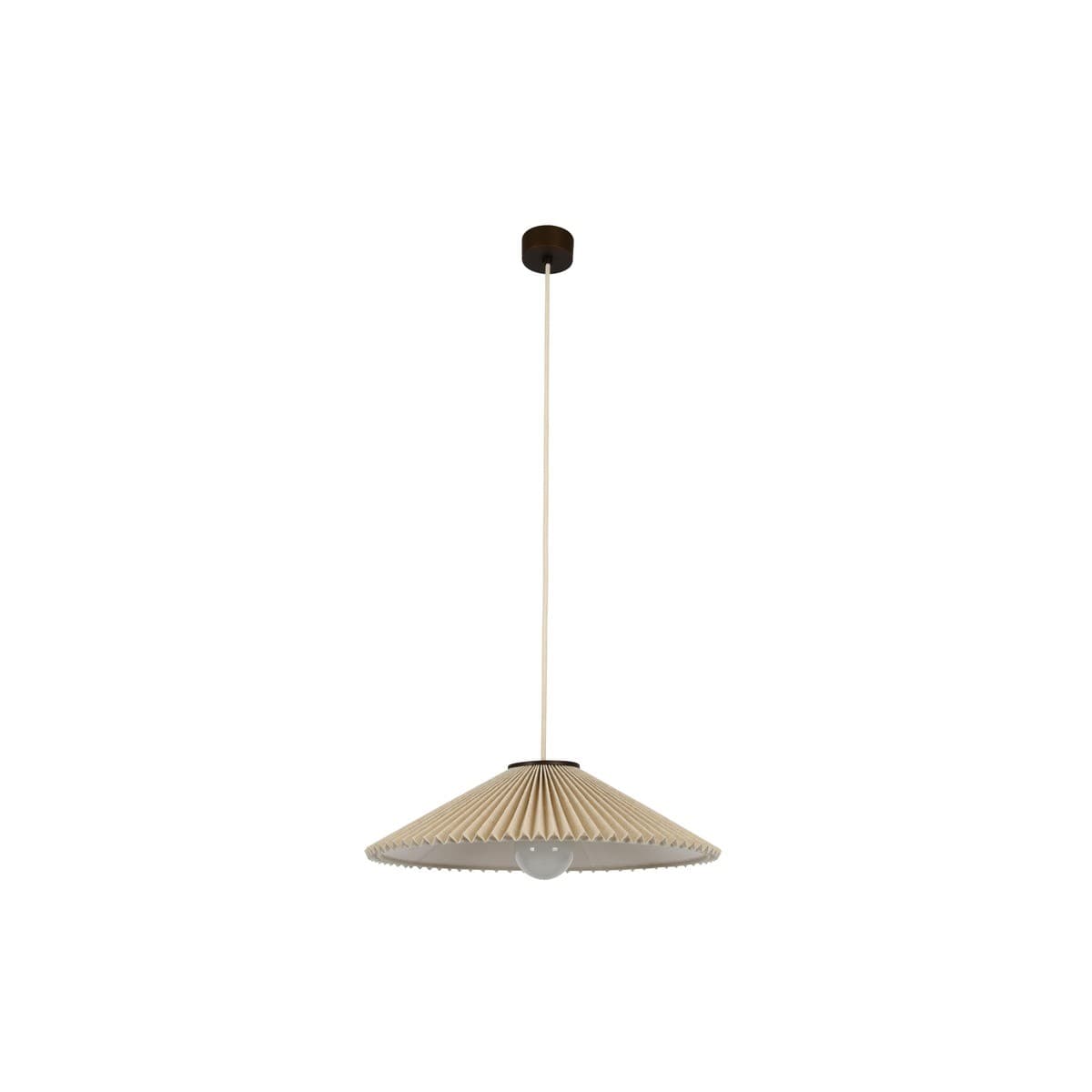 Amore 1 Light Medium Pendant in Bronze with Pleated Natural Linen-img-1