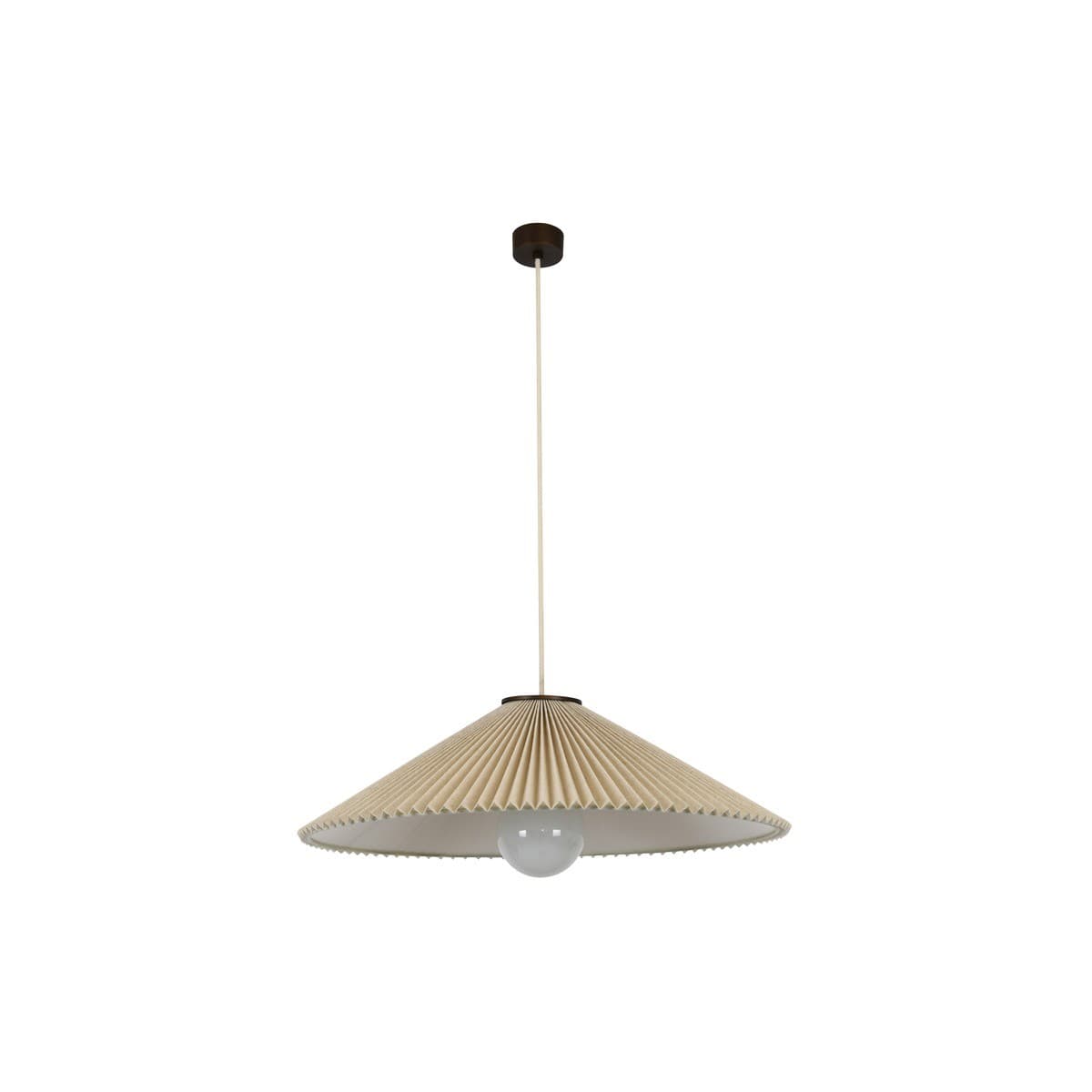 Amore 1 Light Large Pendant in Bronze with Pleated Natural Linen-img-1