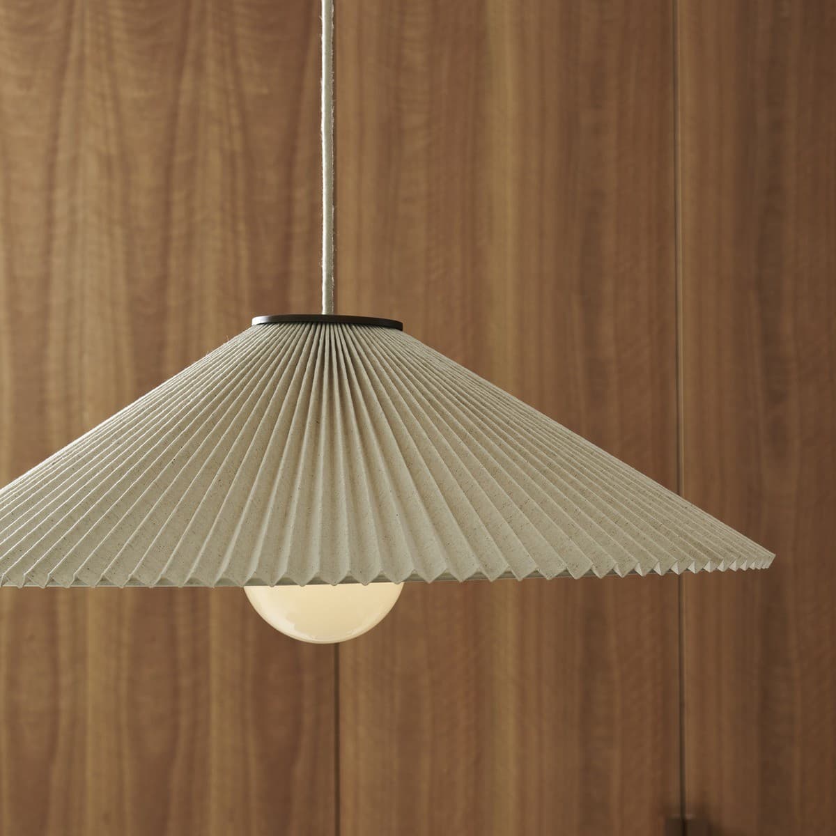 Amore 1 Light Large Pendant in Bronze with Pleated Natural Linen-img-3