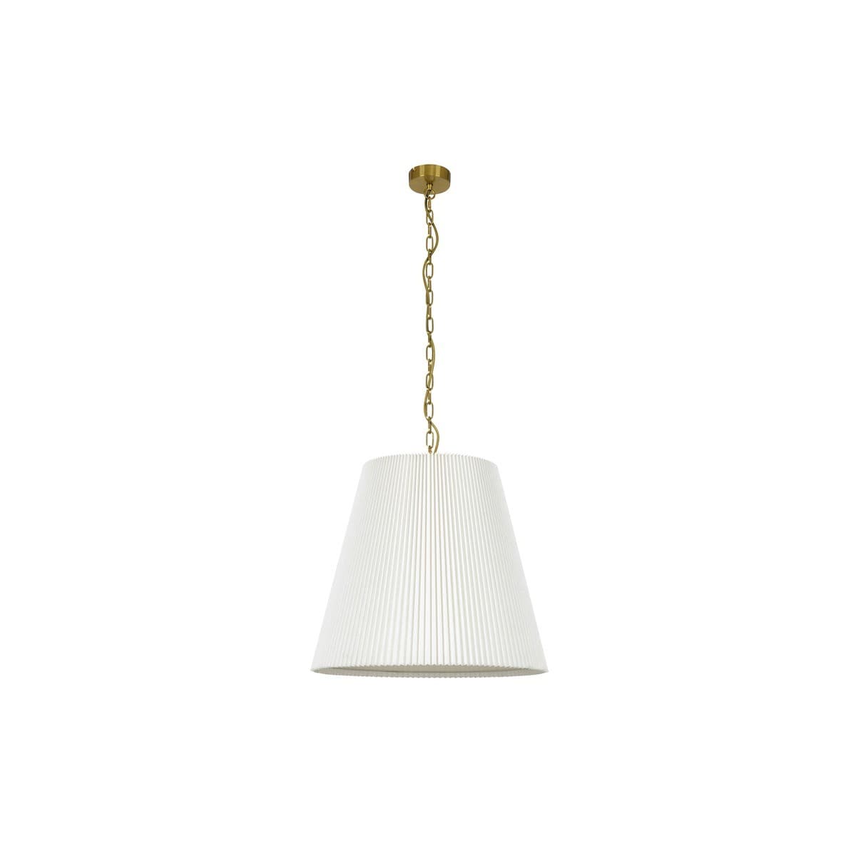 Amici 3 Light Pendant in Aged Brass with Pleated White Linen-img-1