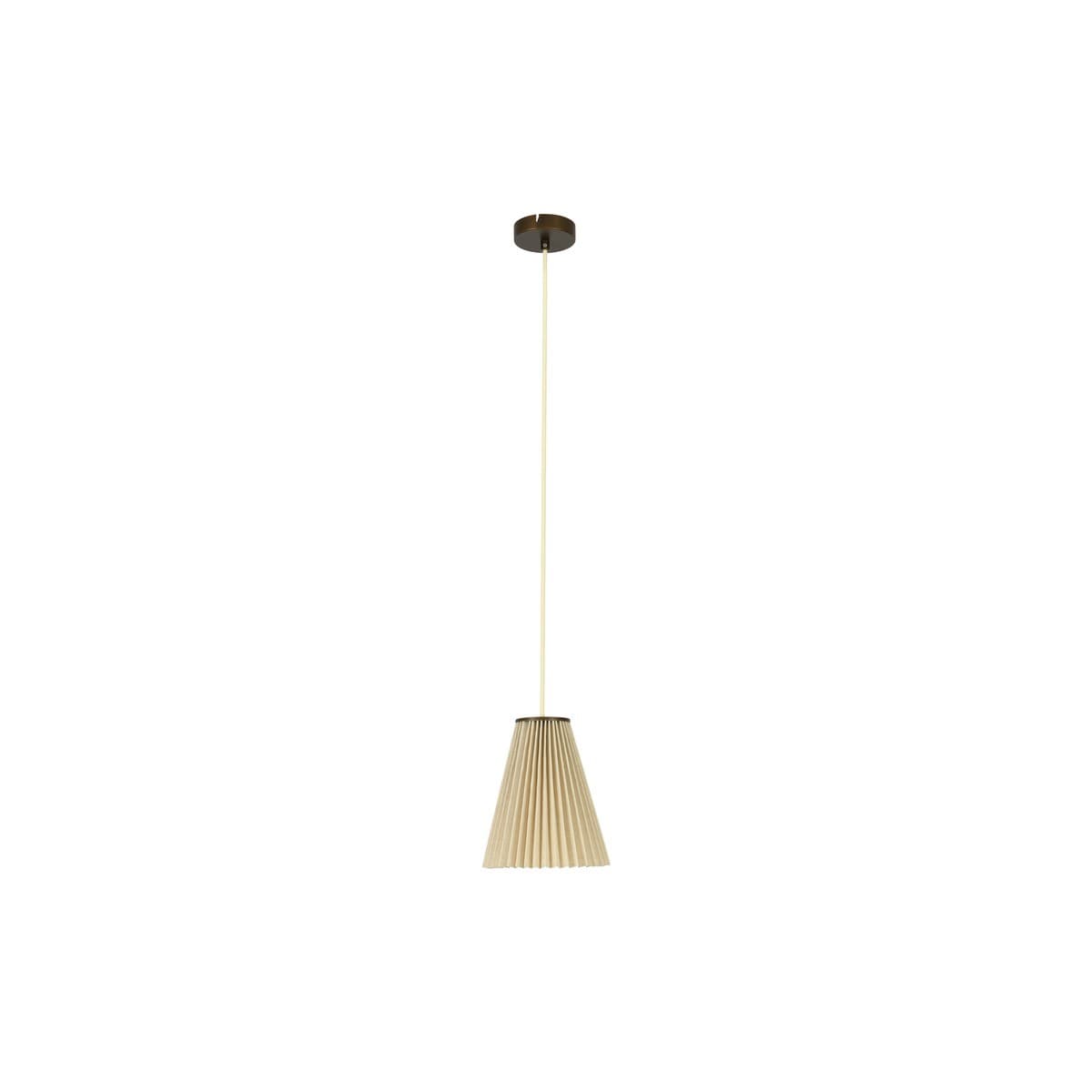 Amore 1 Light Small Pendant in Bronze with Pleated Natural Linen Shade-img-1