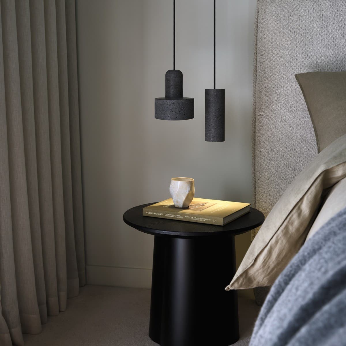Traviato 1 Light Cylinder Pendant in Lava Stone-img-2