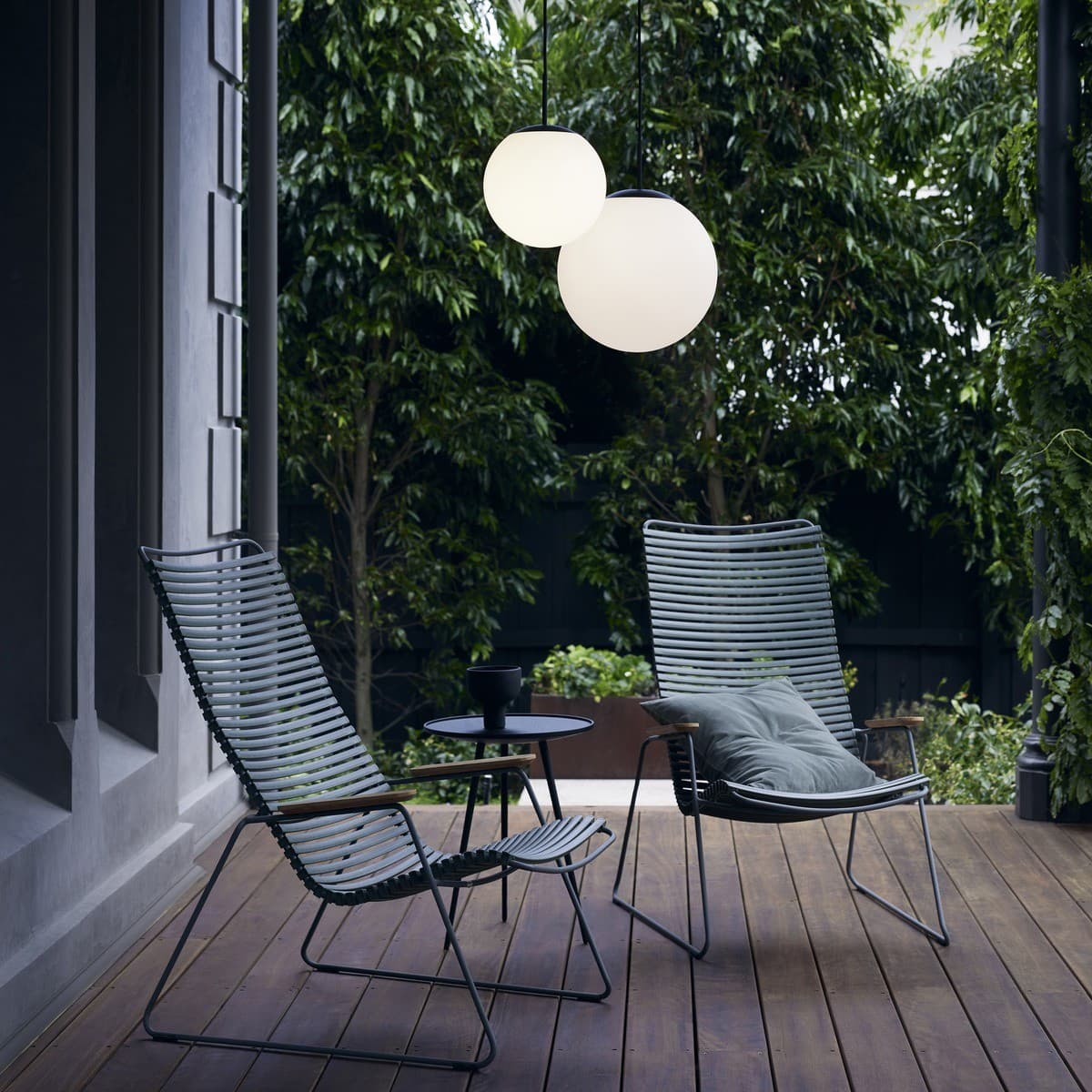Dusk 1 Light Small Exterior IP44 Pendant in Matte Black with Opal Acrylic Shade-img-3