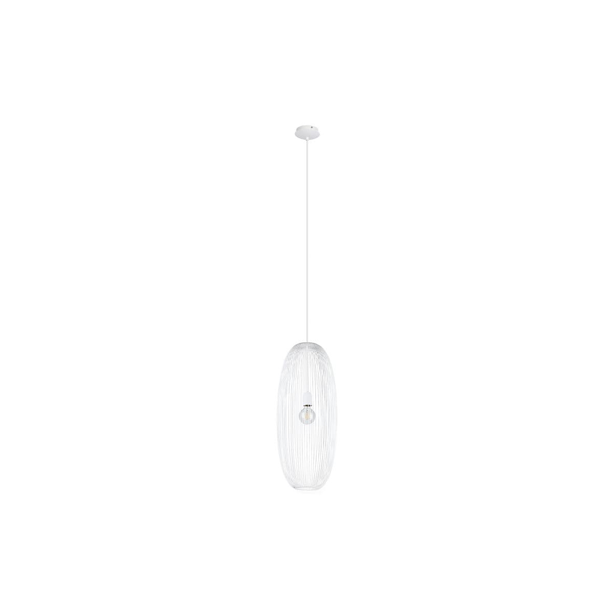 Olive 1 Light Large Tall Pendant in White