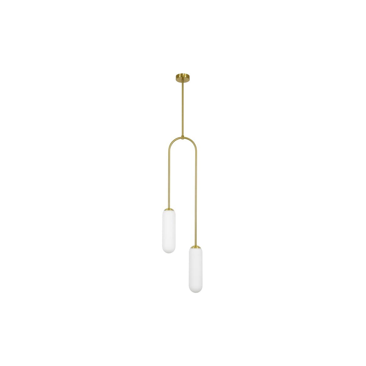 Reid 2 Light Drop Pendant in Aged Brass with Frosted Opal Glass-img-1