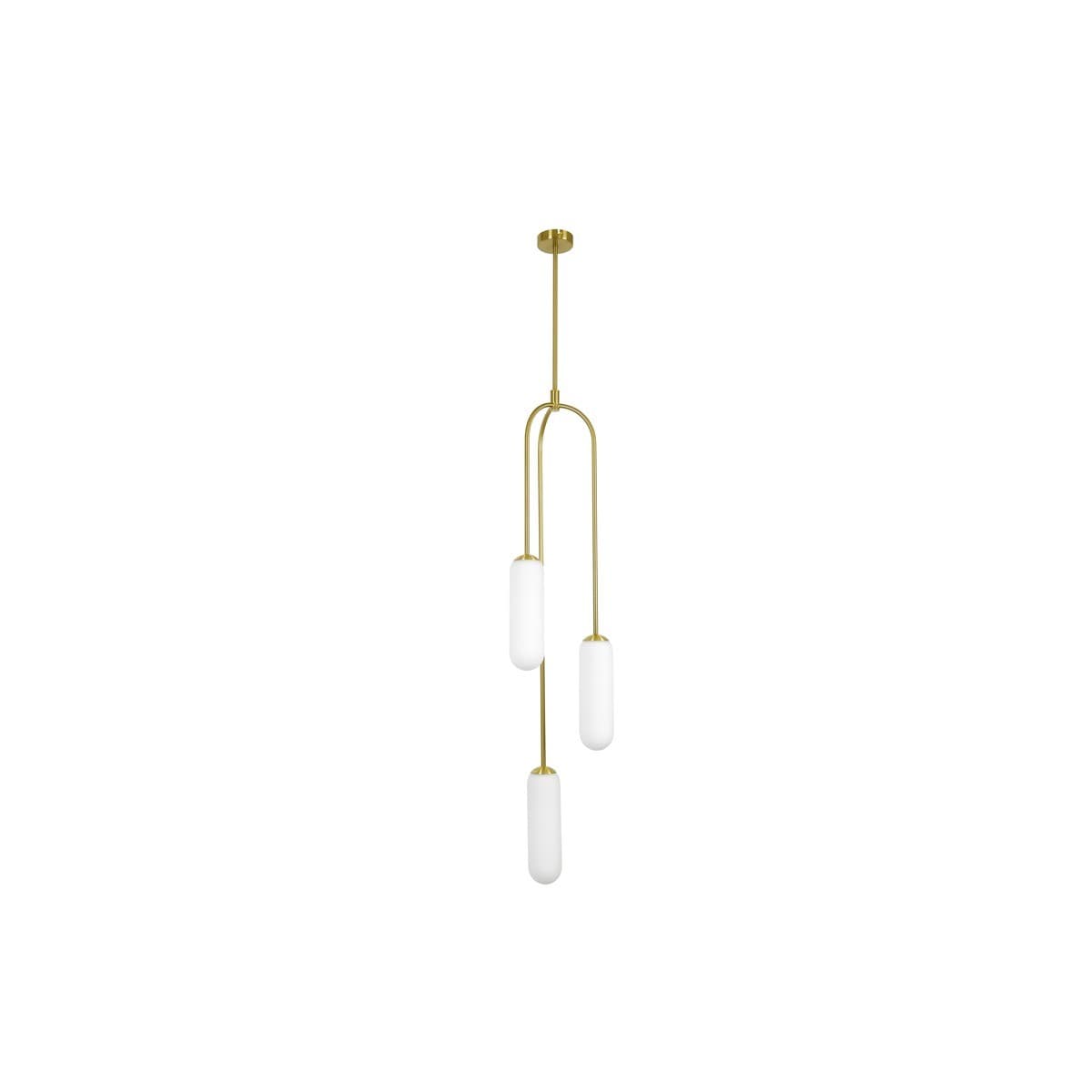 Reid 3 Light Drop Pendant in Aged Brass with Frosted Opal Glass-img-1