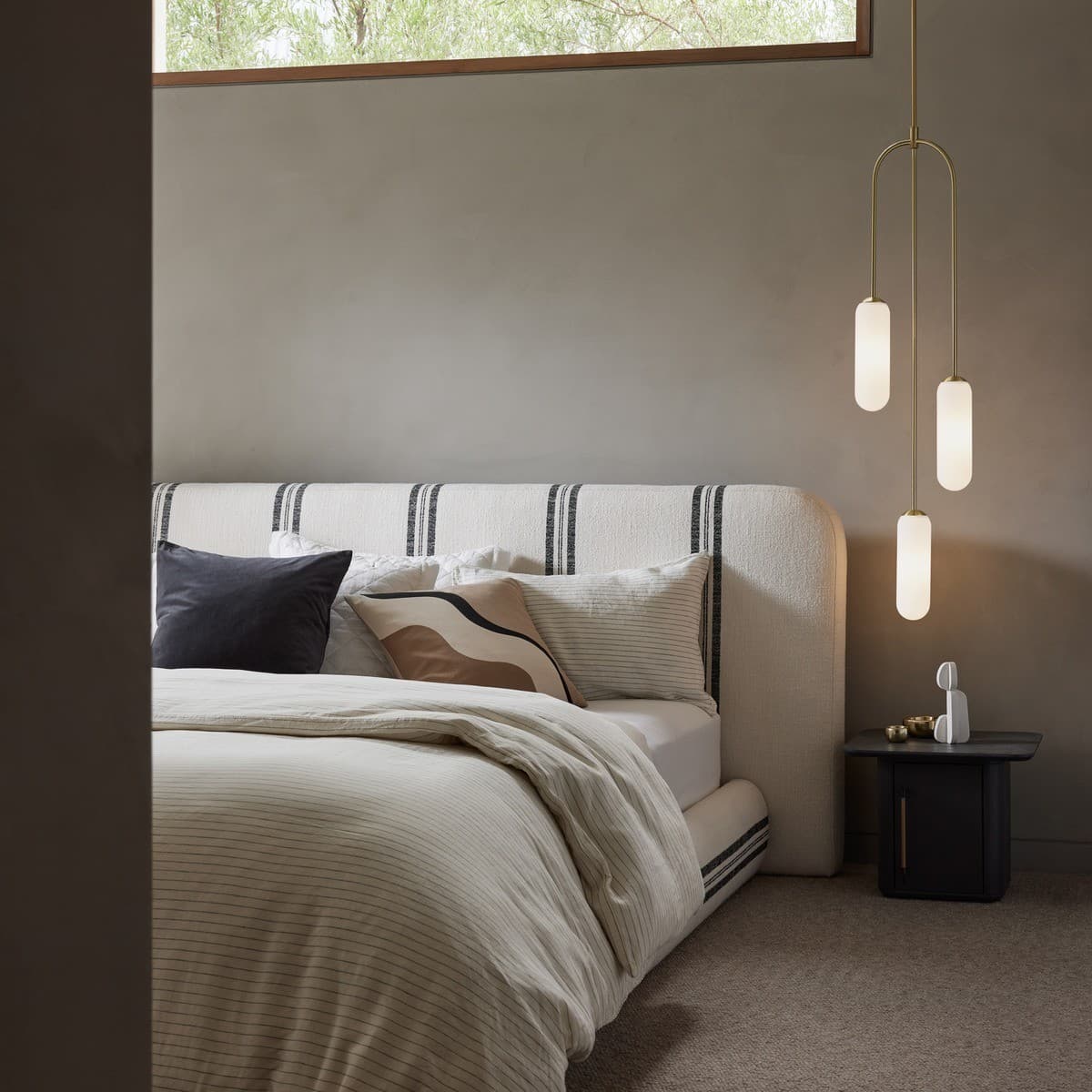 Reid 3 Light Drop Pendant in Aged Brass with Frosted Opal Glass-img-2