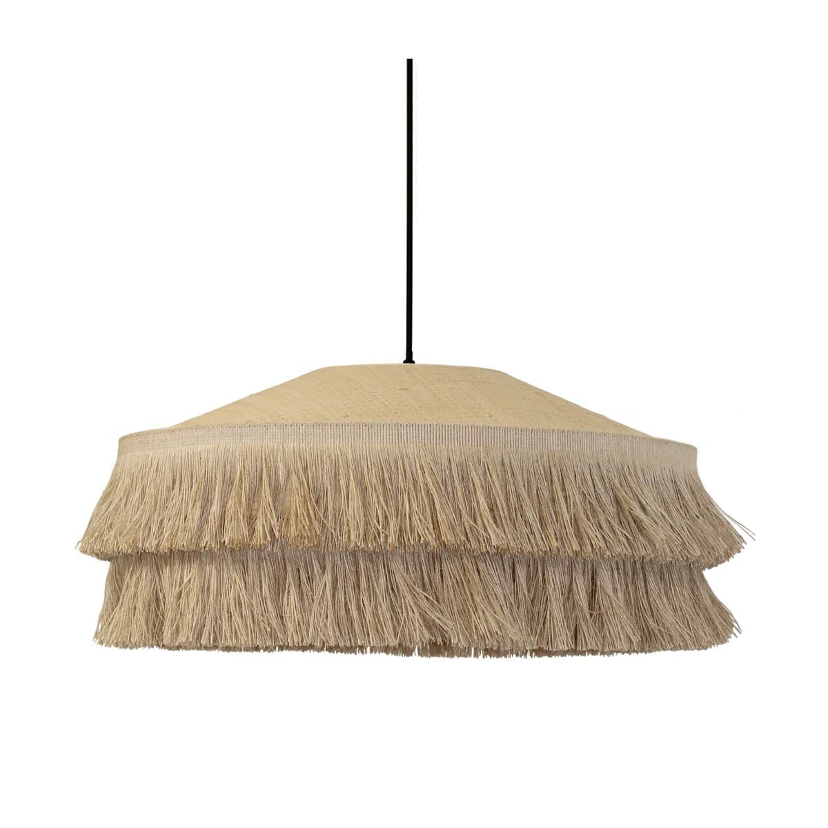 Soleado Flare Shade Only in Raffia with Jute Fringe-img-1