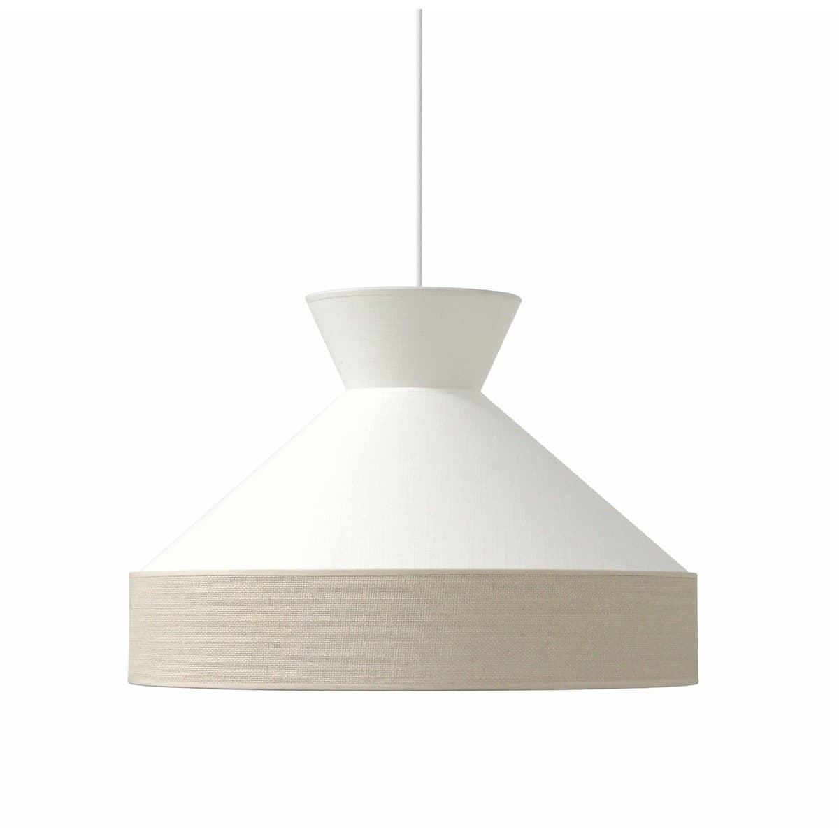Calido Flare Shade Only in White Linen with Bleached Hessian-img-1