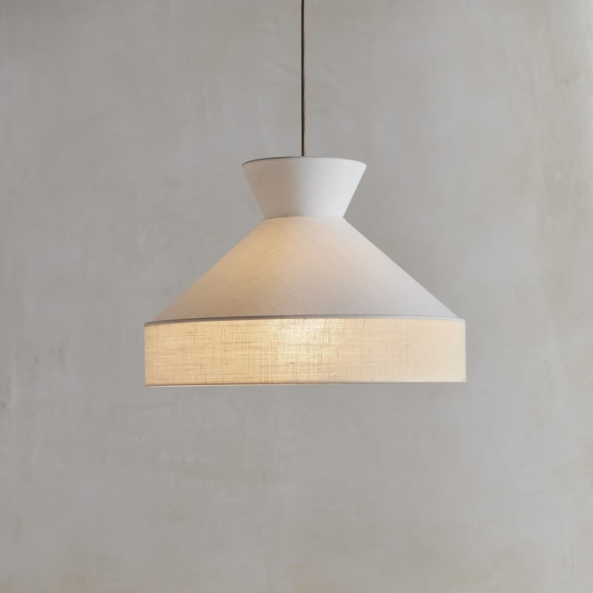 Calido Flare Shade Only in White Linen with Bleached Hessian-img-3