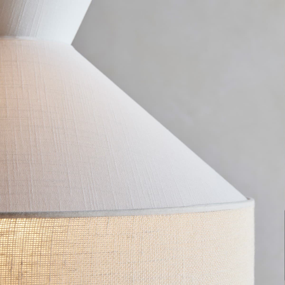 Calido Flare Shade Only in White Linen with Bleached Hessian-img-4