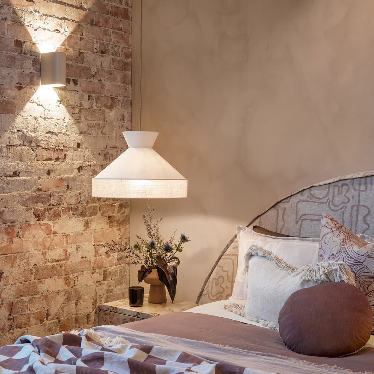 Calido Flare Shade Only in White Linen with Bleached Hessian-img-6