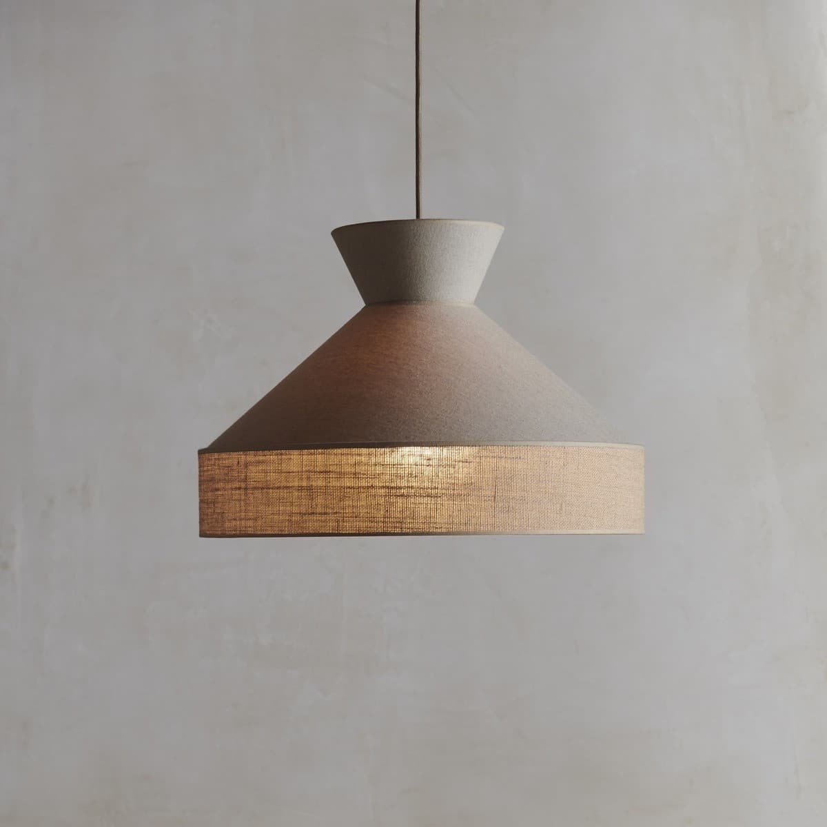 Calido Flare Shade Only in Natural Linen with Tan Hessian-img-4