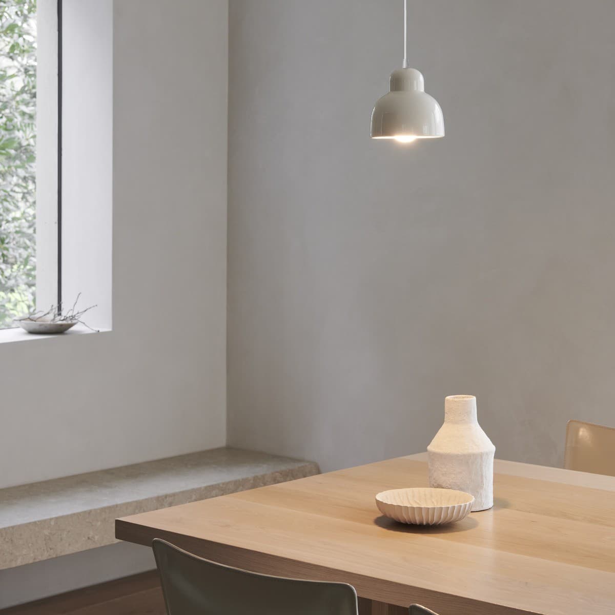 Berimbau 1 Light Pendant in Cream-img-2