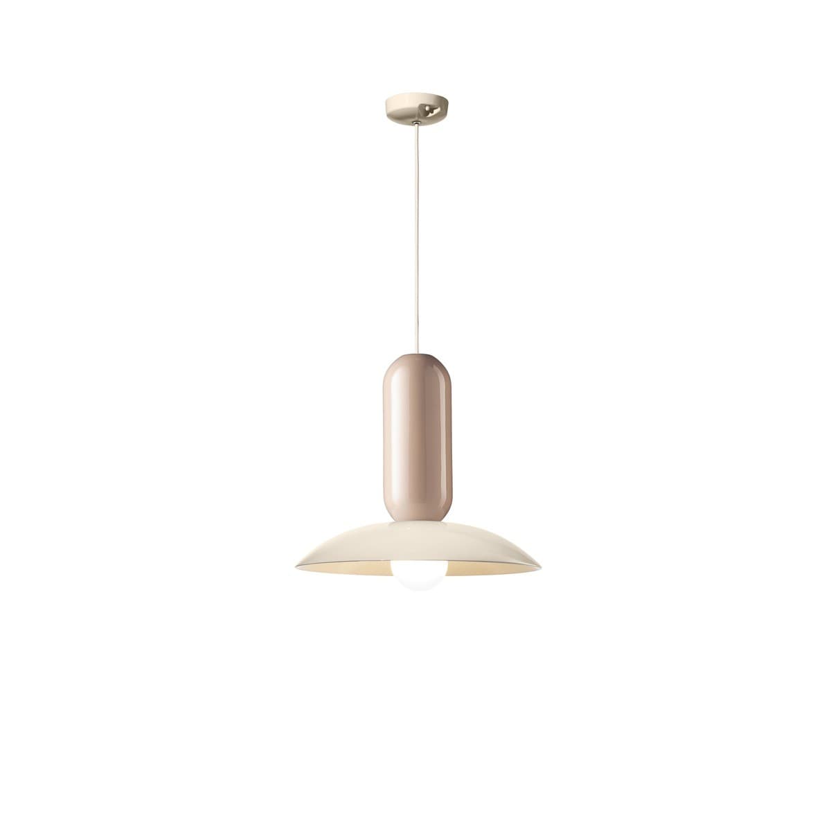 Pau 1 Light Pendant in Sand Grey/Cream-img-1