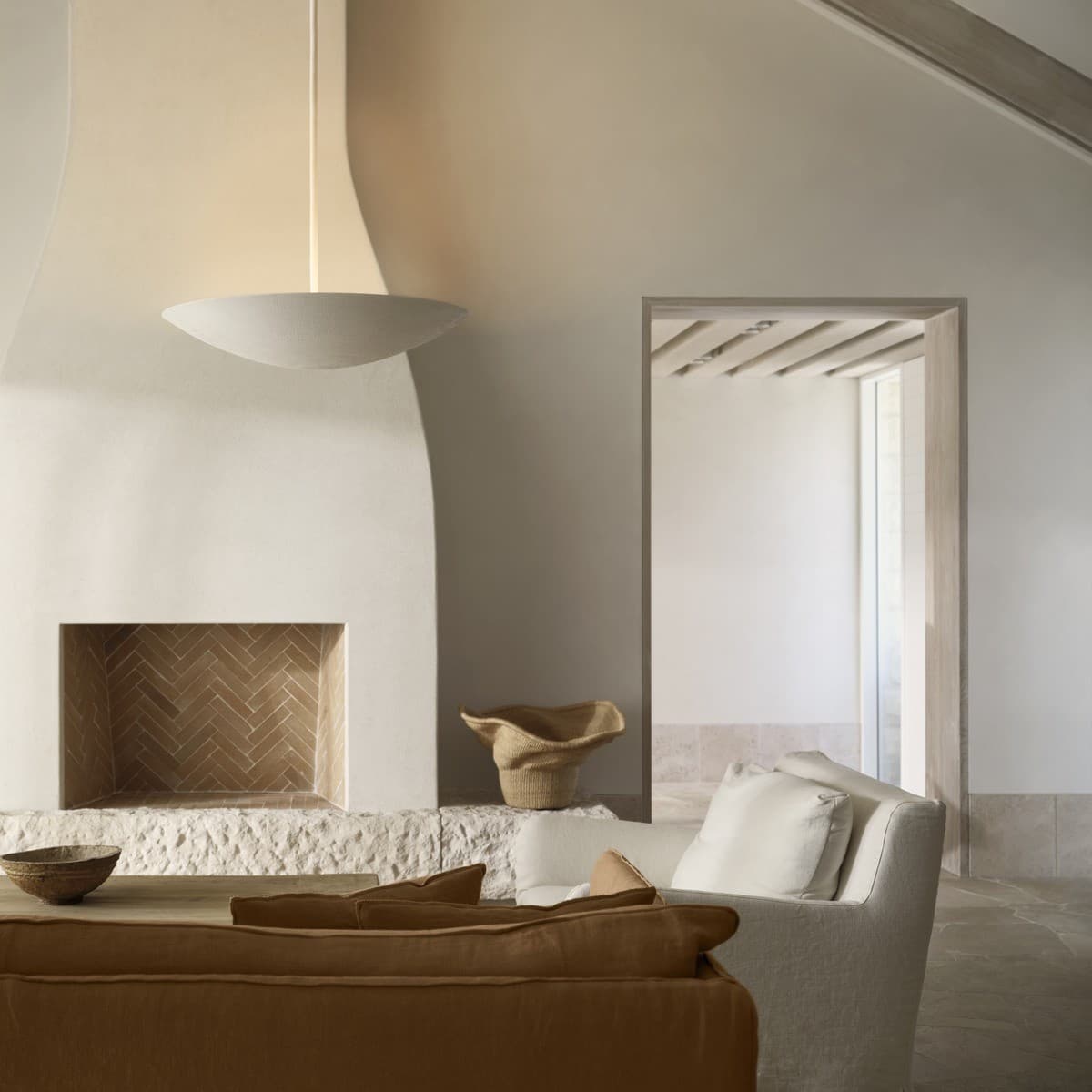 Sierra 5 Light Large Pendant Uplighter in Textured White