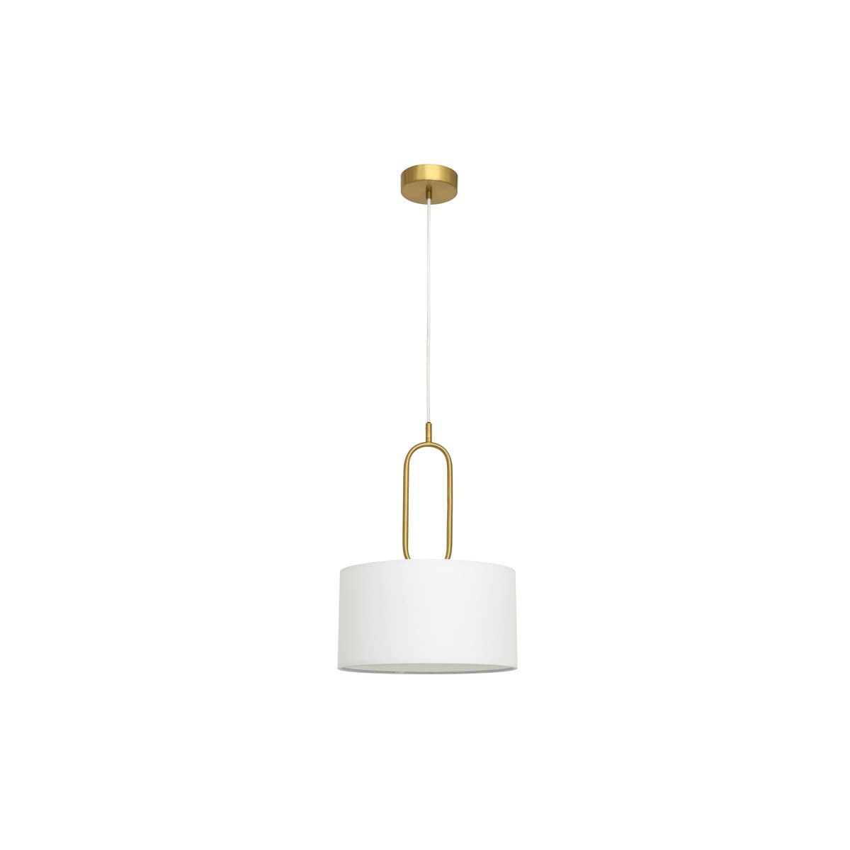 Florence 1 Light Pendant in Aged Brass with White Linen-img-1
