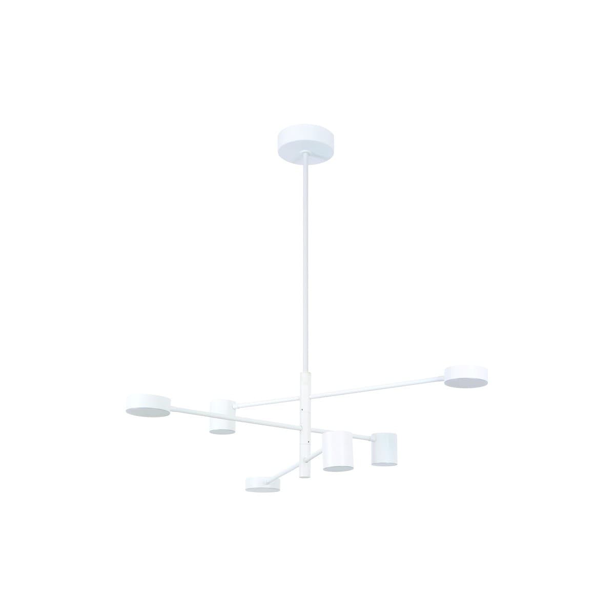 Onyx 6 Light LED Colour-Shifting Pendant or Close-To-Ceiling Fitting in White-img-1