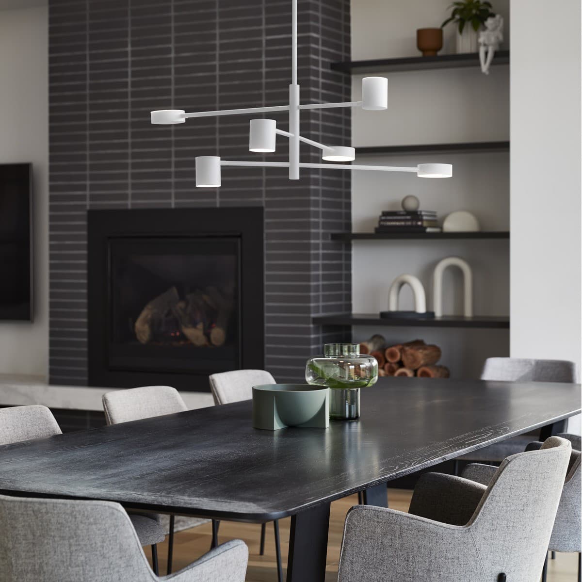 Onyx 6 Light LED Colour-Shifting Pendant or Close-To-Ceiling Fitting in White-img-3