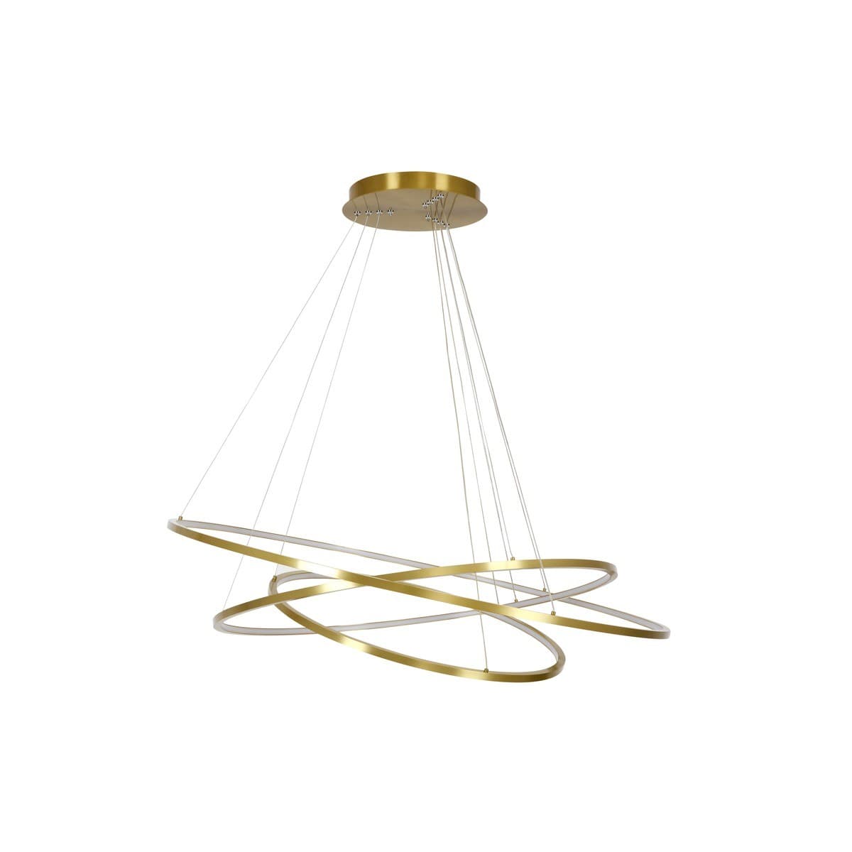 Multiply 3 Light LED Colour-Shifting Ring Pendant in Brass