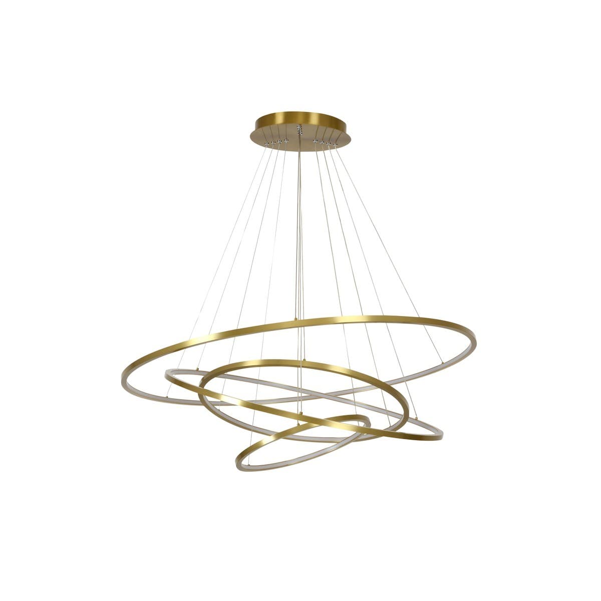 Multiply 4 Light LED Colour-Shifting Ring Pendant in Brass