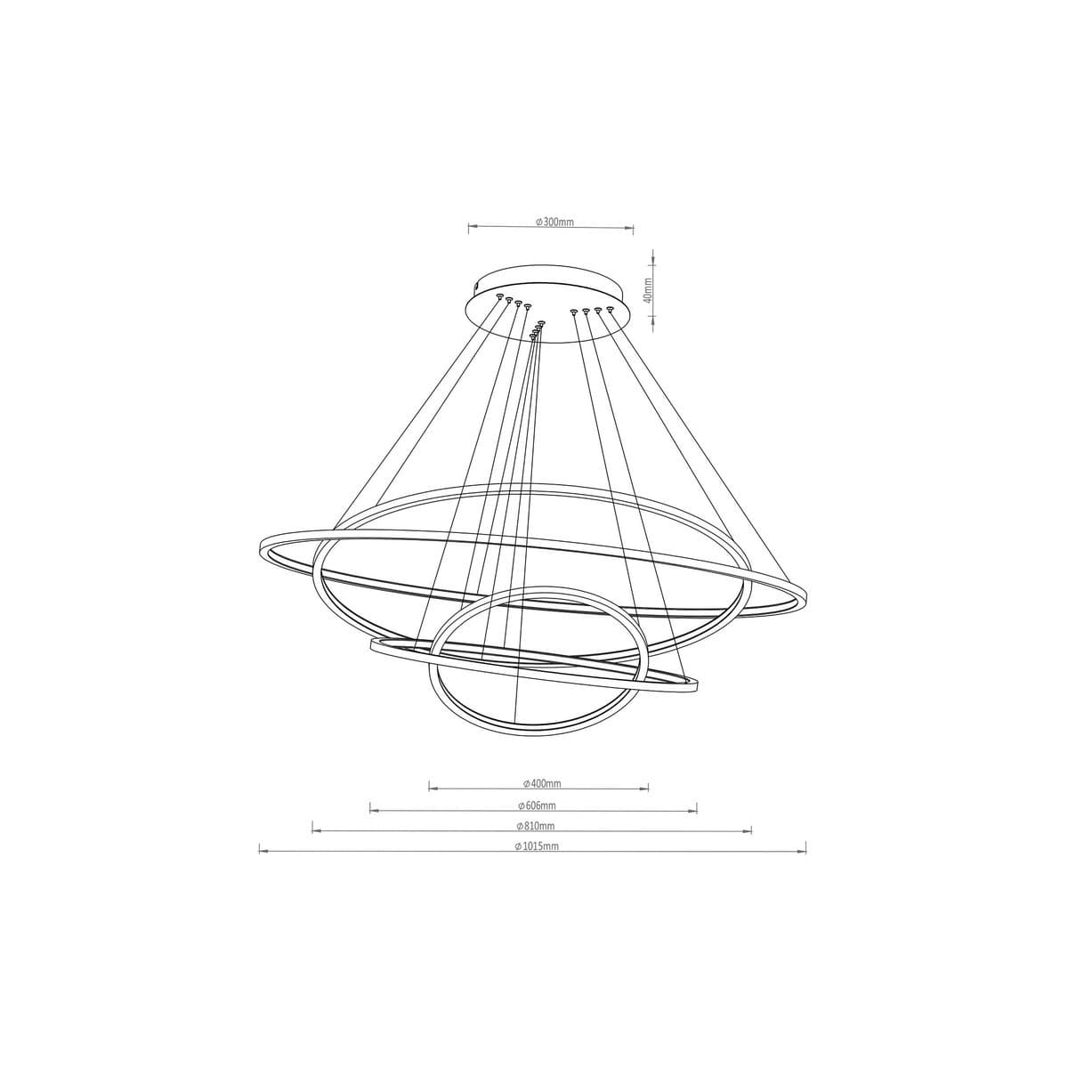 Multiply 4 Light LED Colour-Shifting Ring Pendant in Brass