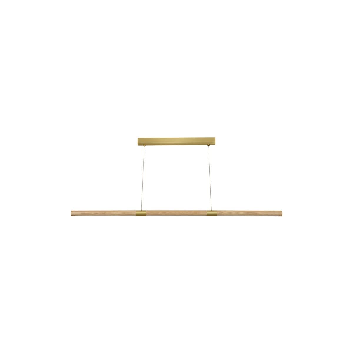 Alby 1.5m LED Colour-Shifting Pendant in Teak with Brass Details-img-1