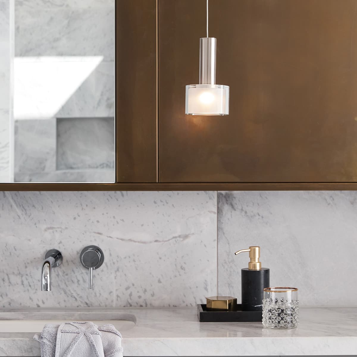Pharos 1 Light LED Pendant in Brushed Chrome with Clear Glass-img-3
