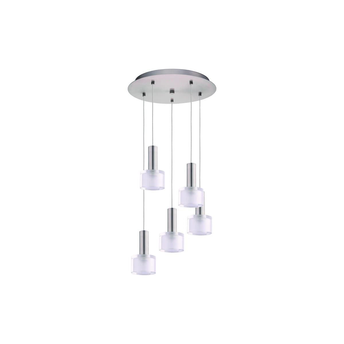 Pharos 5 Light LED Pendant in Brushed Chrome with Clear Glass-img-1