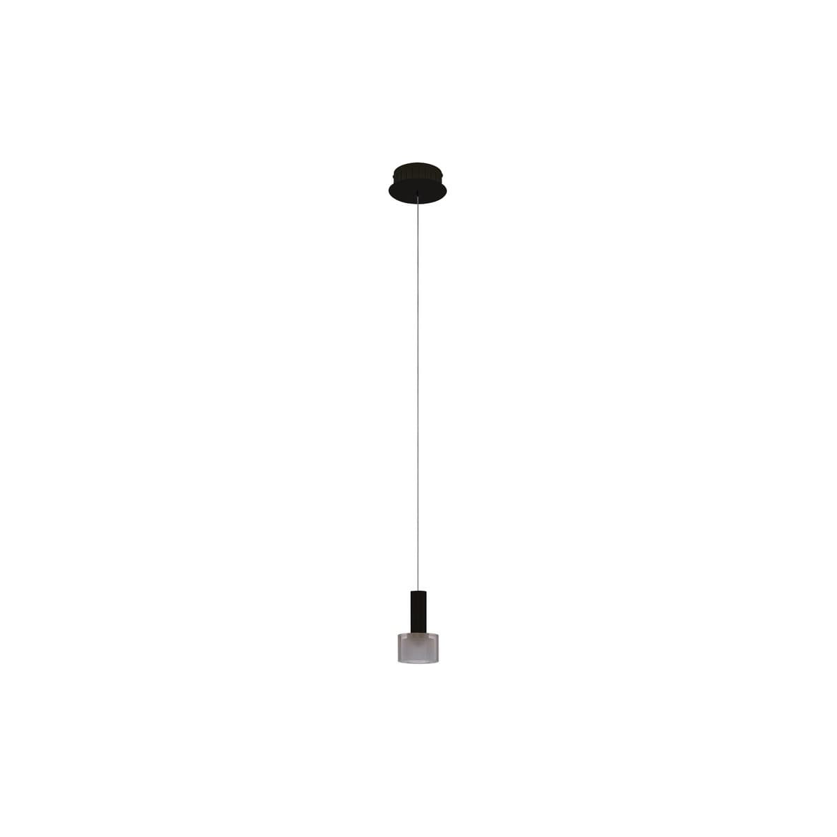 Pharos 1 Light LED Pendant in Black with Smoke Glass-img-1