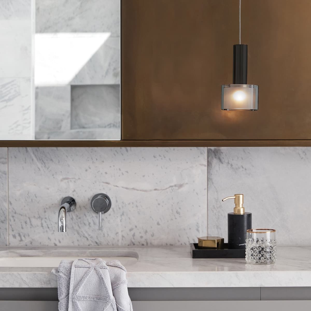 Pharos 1 Light LED Pendant in Black with Smoke Glass-img-3