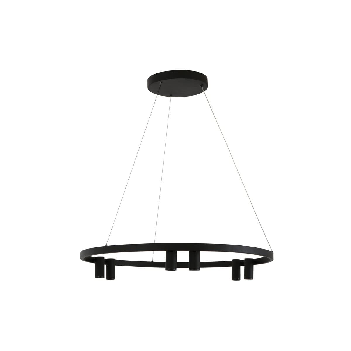 Panorama 6 Light LED Round Pendant in Black