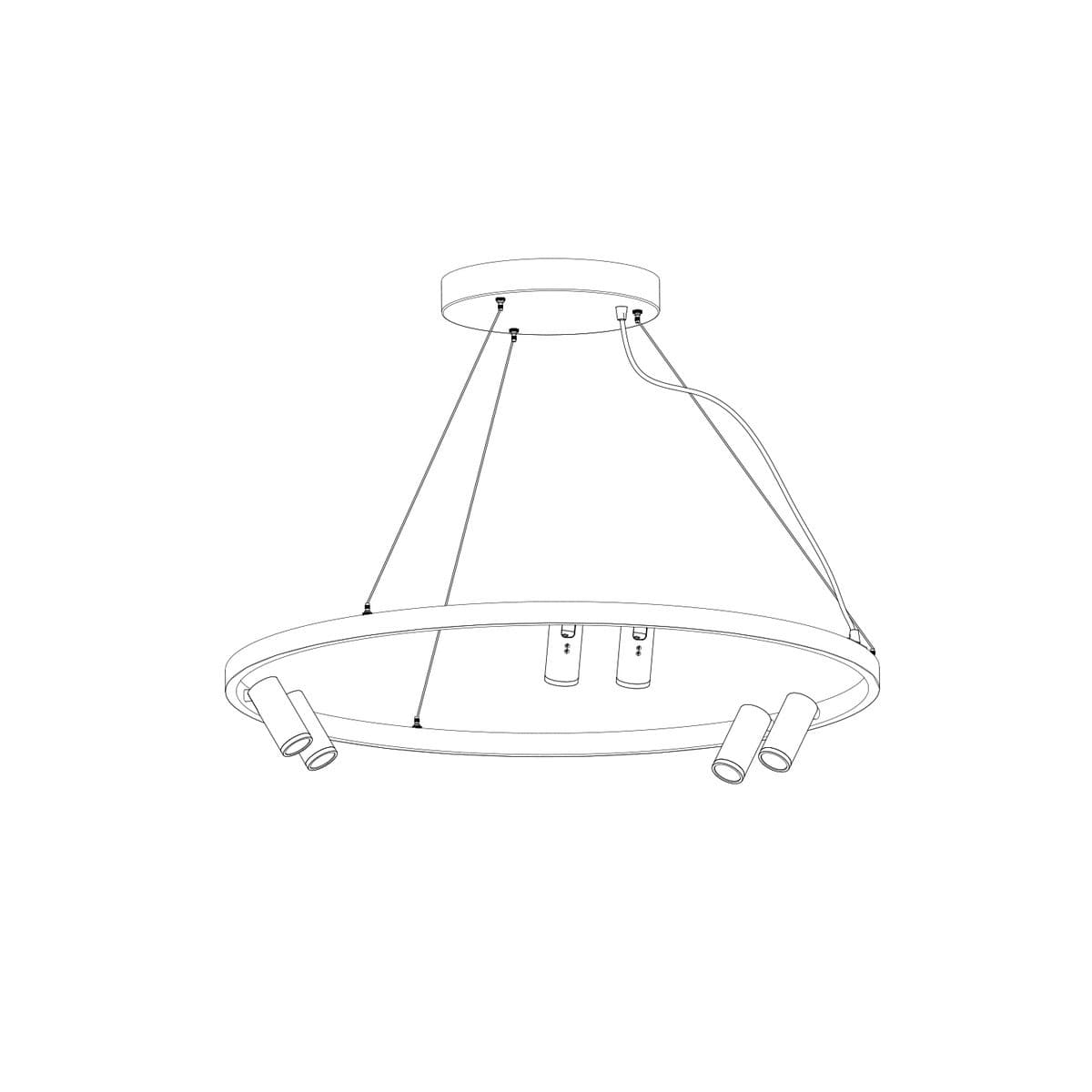Panorama 6 Light LED Round Pendant in Black