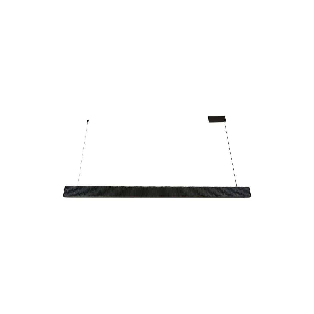 Cedar 1.8m LED Colour-Shifting Pendant in Ribbed Black Wood-img-1
