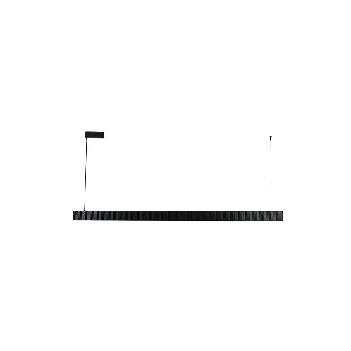 Cedar 2.2m LED Colour-Shifting Pendant in Ribbed Black Wood-img-1