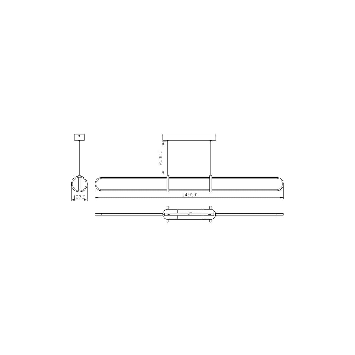Avenue 1.5m LED Colour-Switching Bar Pendant in Brass-img-2