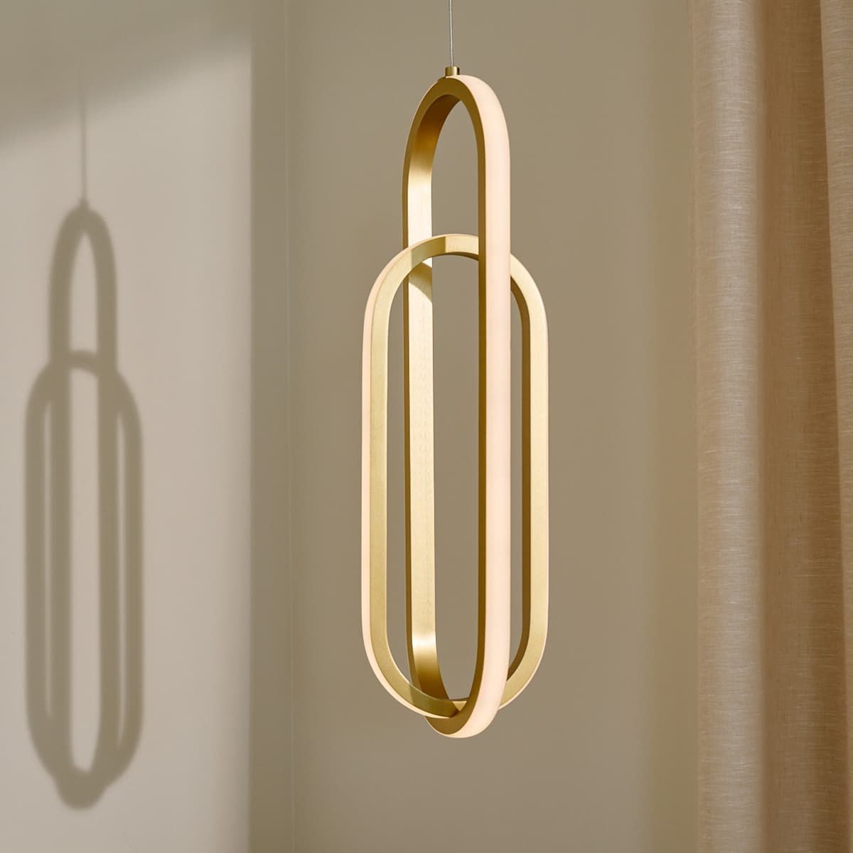 Avenue LED Colour-Switching Tall Drop Pendant in Brass-img-3