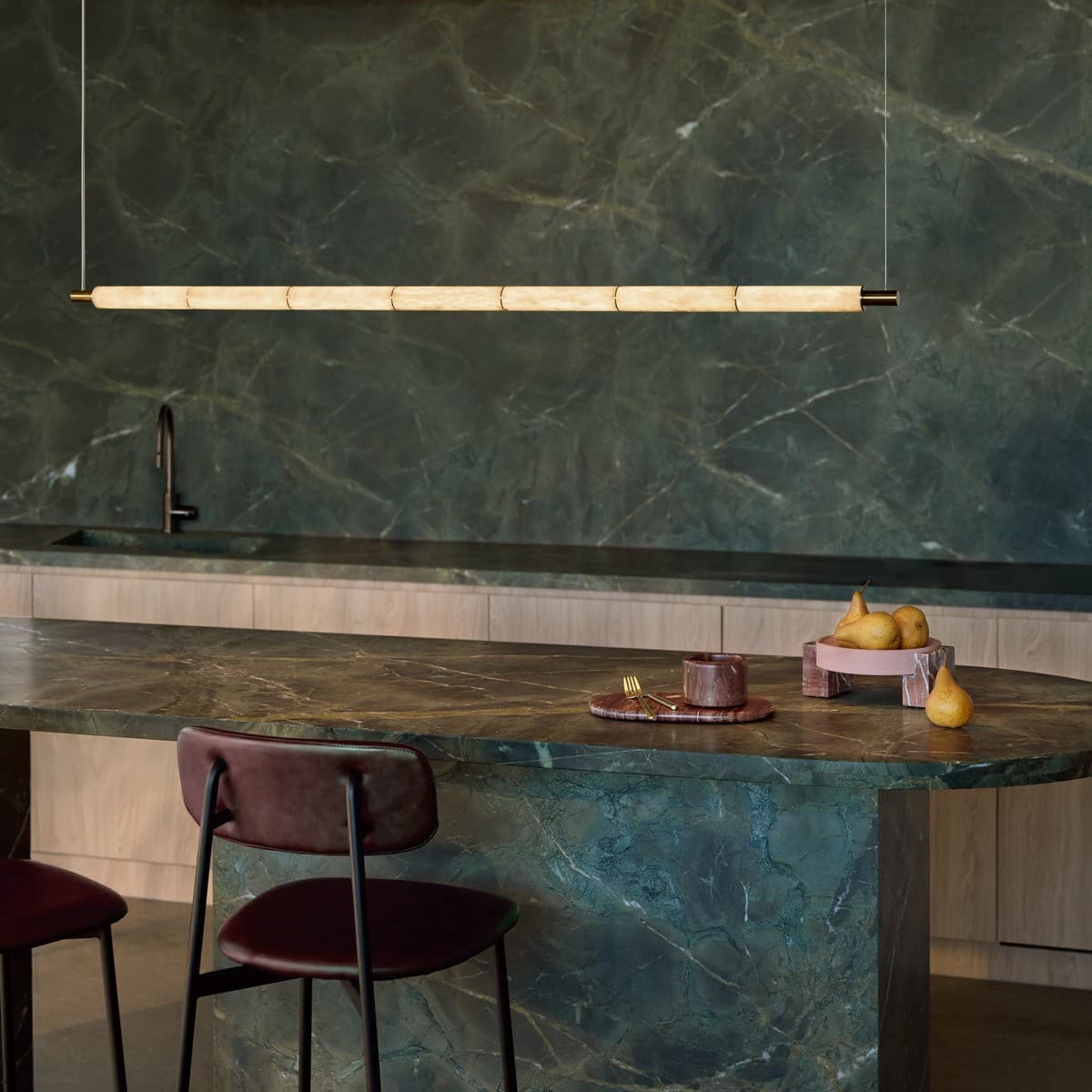 Made by Mayfair Cadence 1.6m LED Colour Switching Pendant in Aged Brass with Spanish Alabaster-img-8