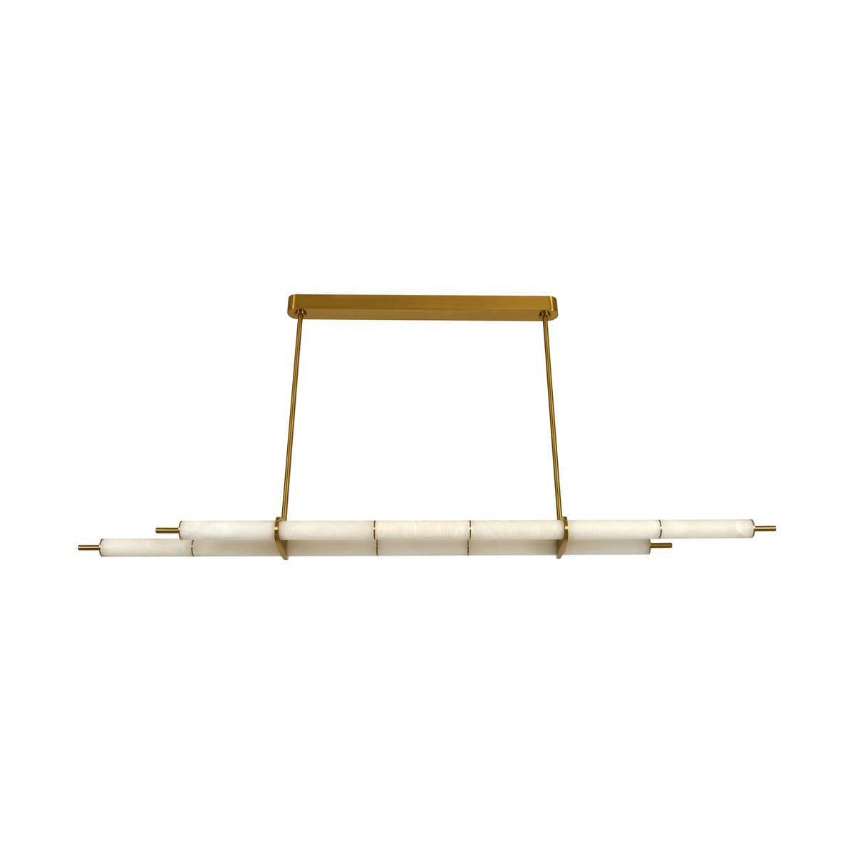 Made by Mayfair Cadence 1.6m LED Double Linear Pendant in Aged Brass with Spanish Alabaster-img-1