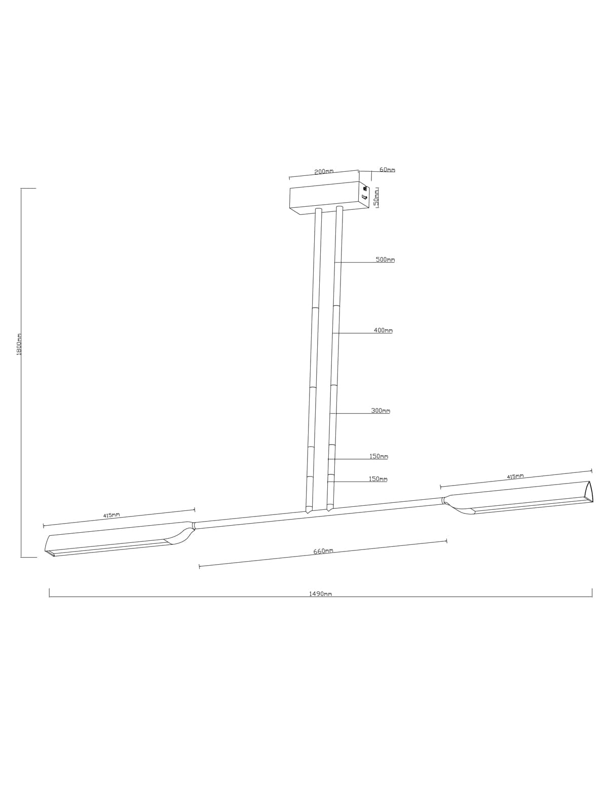 Coates 2 Light LED Colour Switching Linear Pendant in Antique Brass-img-3
