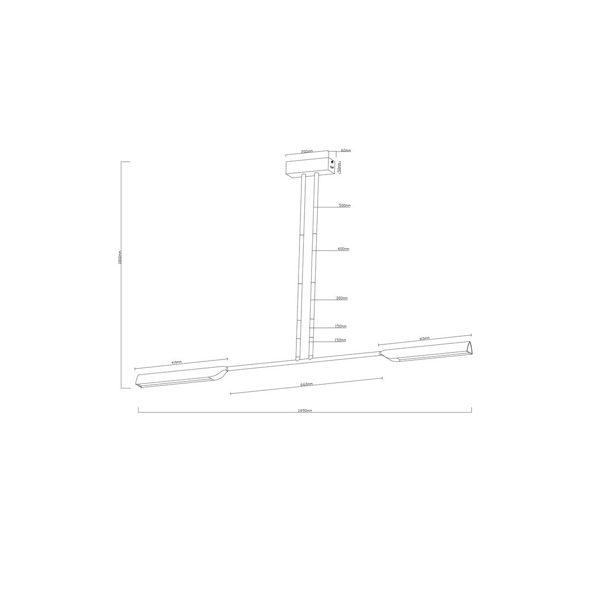 Coates 2 Light LED Colour Switching Linear Pendant in Polished Chrome-img-3