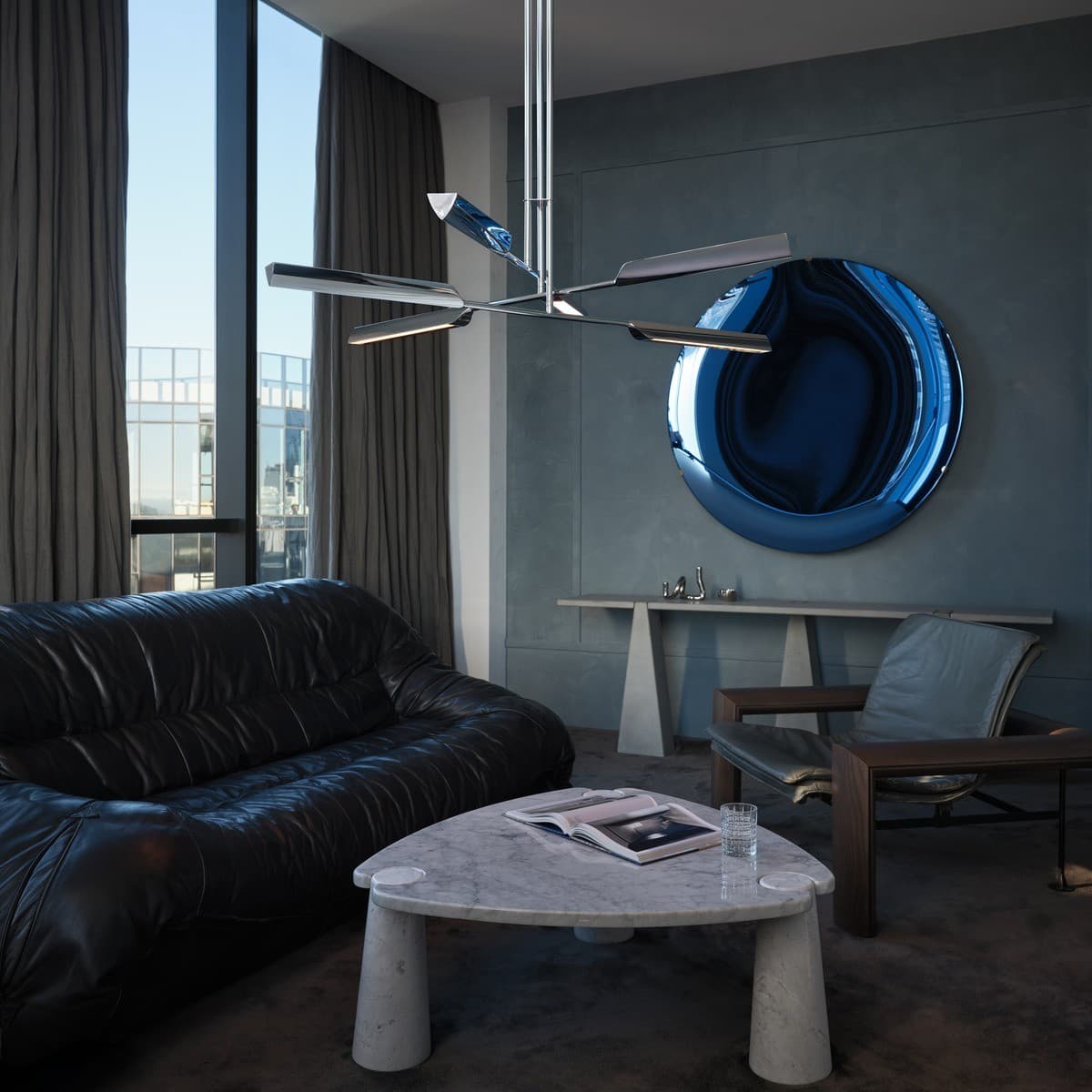 Coates 6 Light LED Colour Switching Flare Pendant in Polished Chrome-img-3