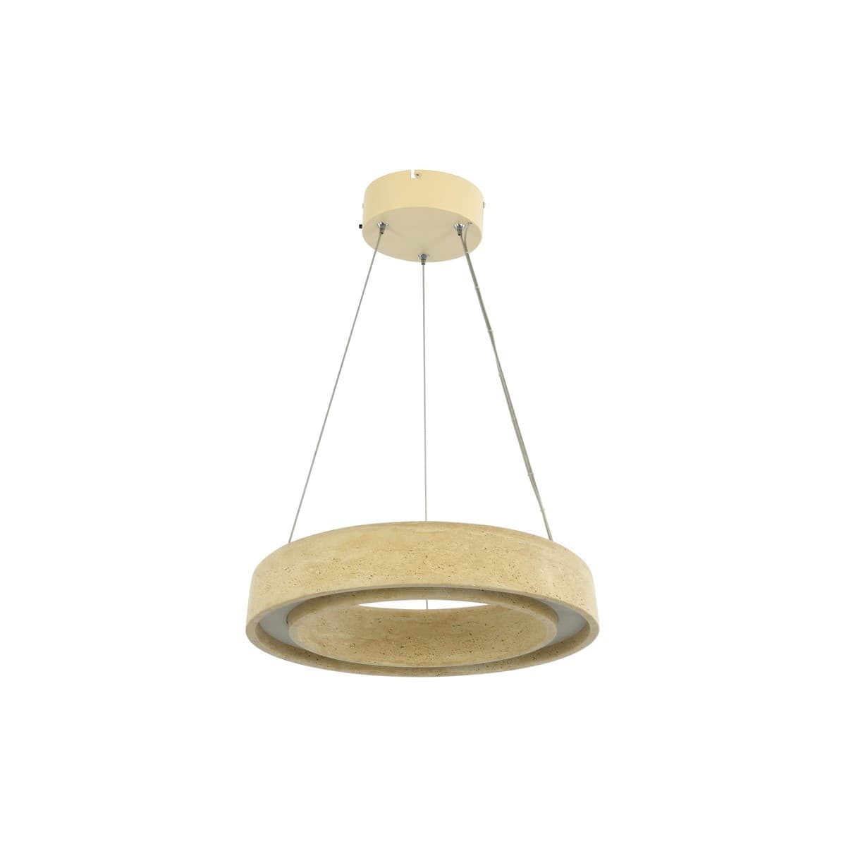 Selene 430mm Round LED Colour Shifting Pendant in Natural Travertine-img-1