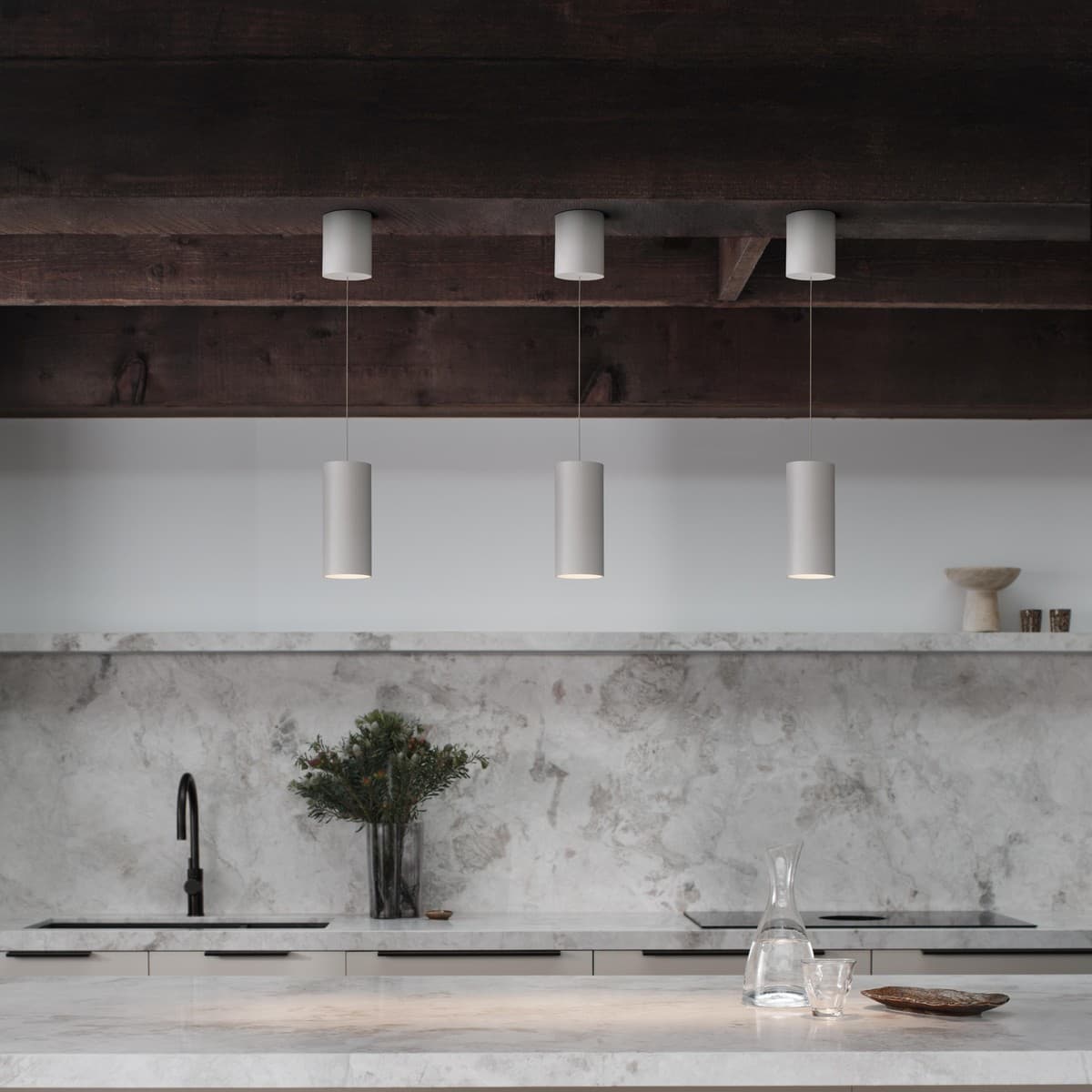 Ison LED Rise and Fall Pendant in White