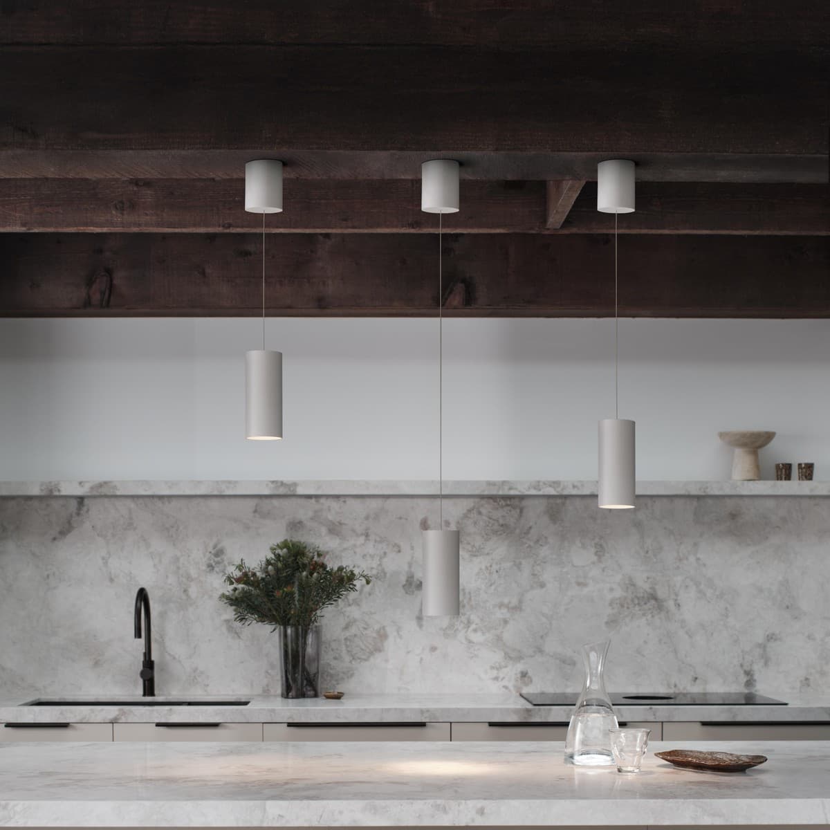 Ison LED Rise and Fall Pendant in White