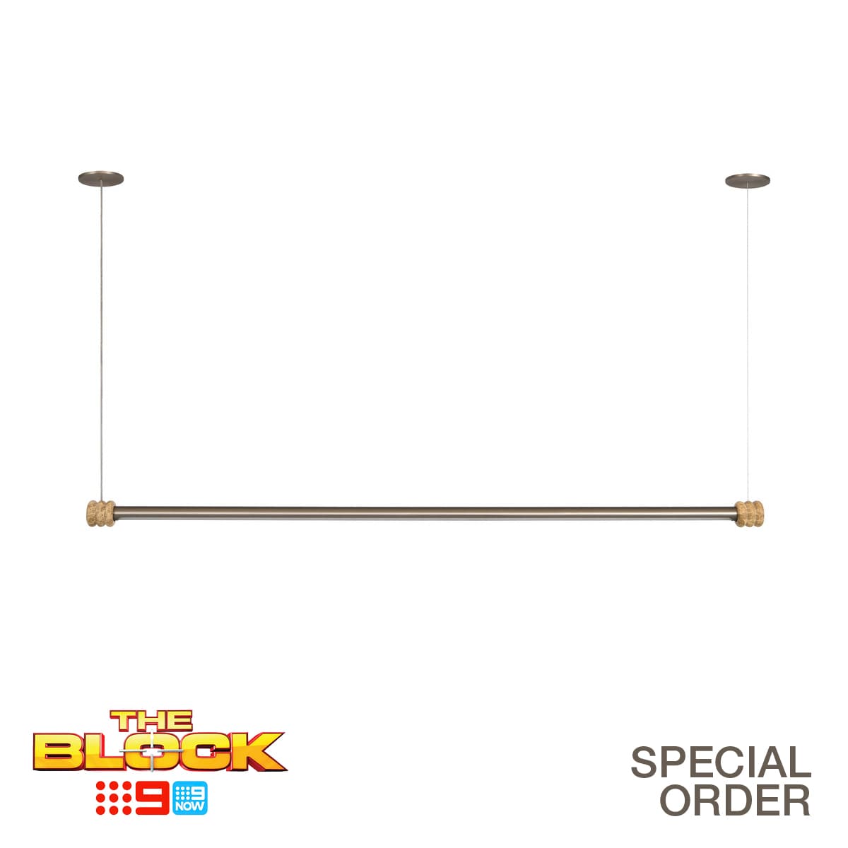 Repeat 1.5m LED Pendant in Brushed Nickel with Latte Marble
