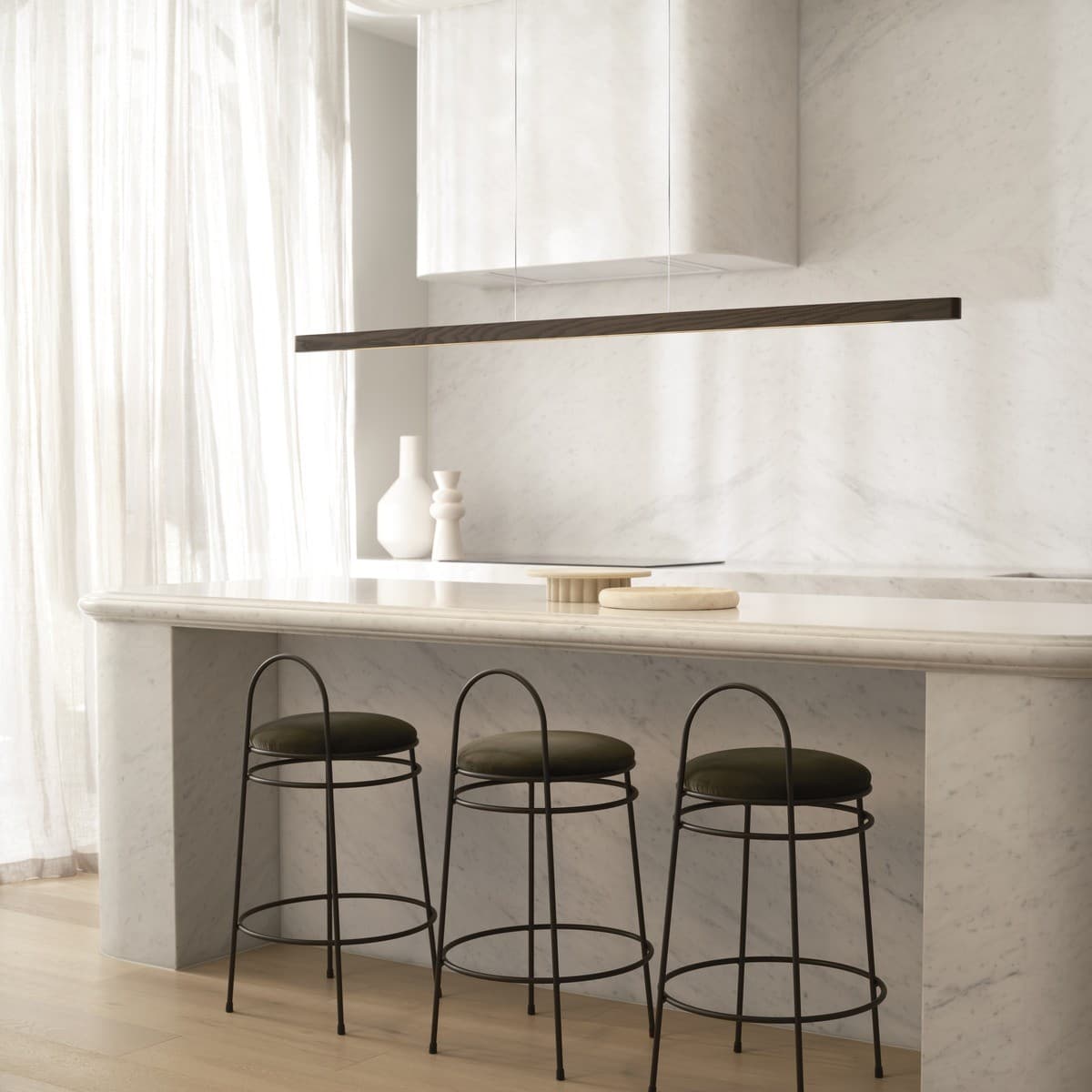 MFL Alpine 1.8m LED Pendant in Walnut Stain-img-2